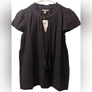 Style & Co, Women’s Black Blouse, 100% Cotton, Size Petite Small, NWT